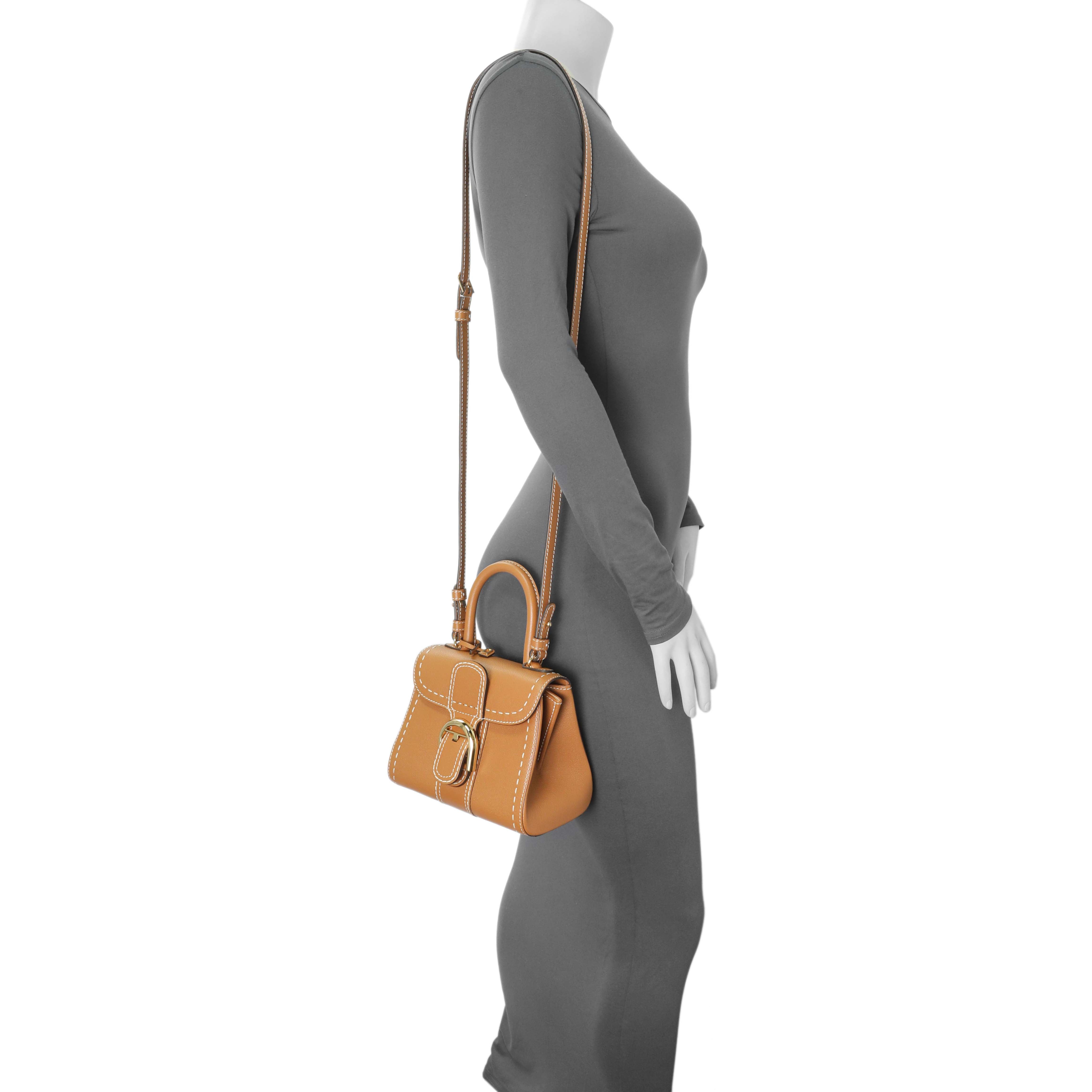 Delvaux Vegetal Grained Rodeo Calfskin Brillant Mini Surpiqué