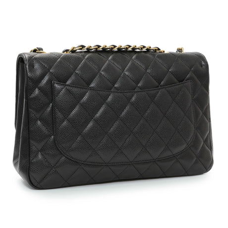 Chanel Black Caviar Jumbo Single Flap