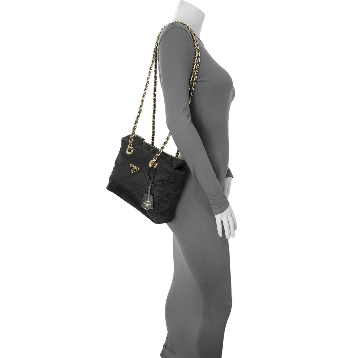 Prada Black Re-Nylon Saffiano Stitched Re-Edition 1995 Shoulder Bag Handbags Prada