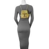 Chanel Olive Green Quilted Lambskin Small Duma Pockets Drawstring Backpack Handbags Chanel