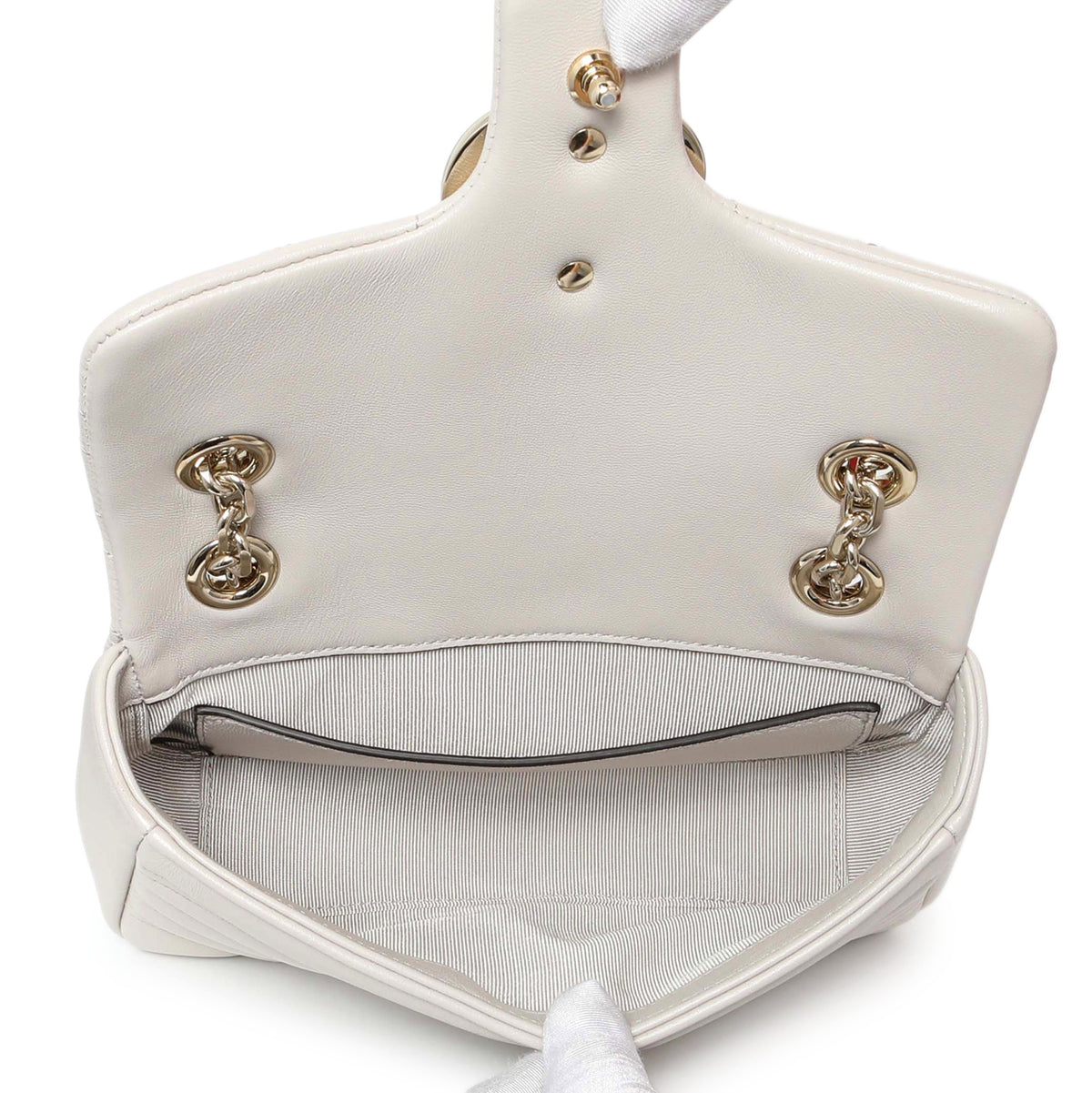Gucci Light Grey Lambskin GG Marmont Small Shoulder Bag Handbags Gucci