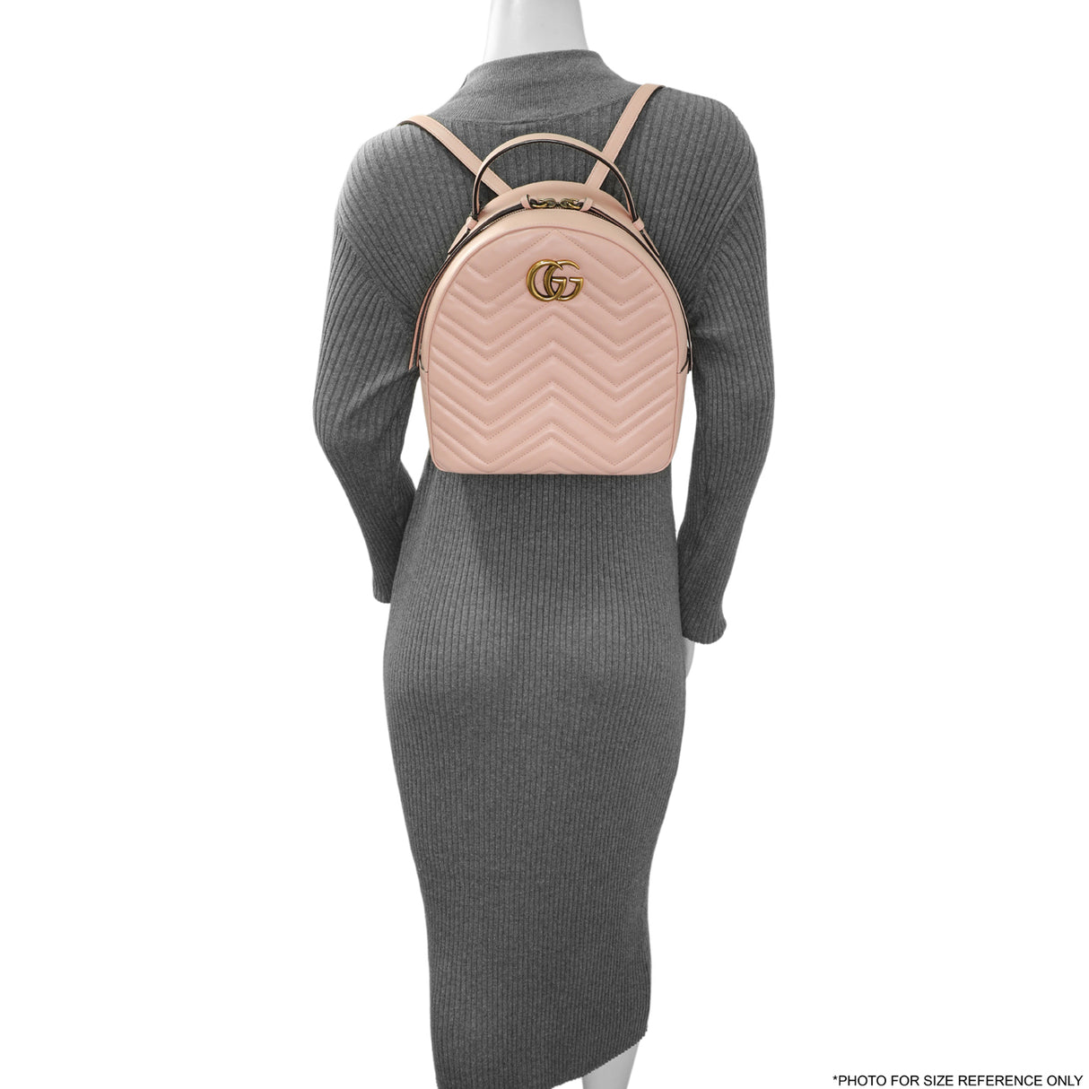 Gucci Perfect Pink Calfskin Matelasse GG Marmont Dome Backpack