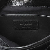 Saint Laurent Black Crinkled Calfskin Matelasse Monogram Baby Niki Chain Satchel Handbags Saint Laurent