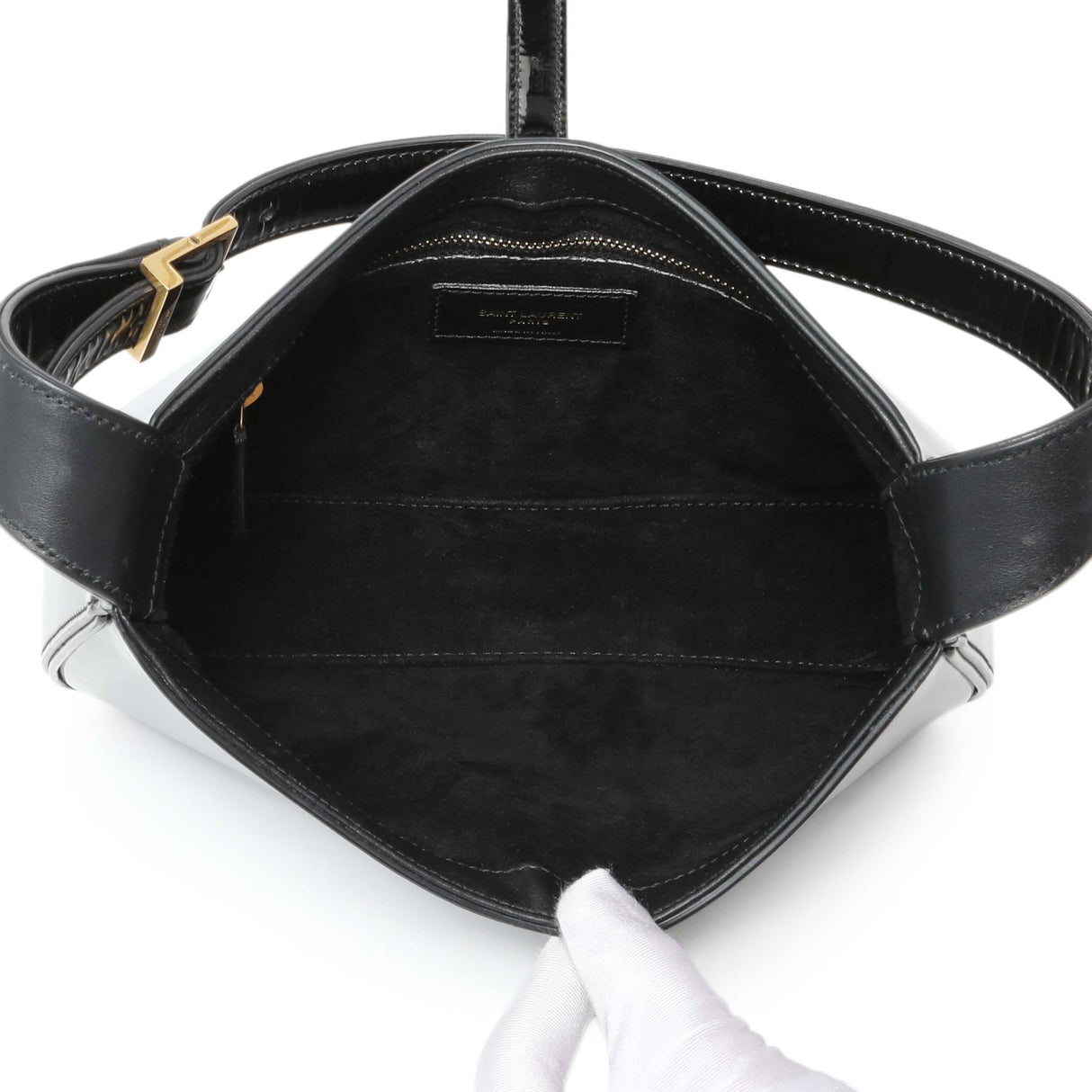 Saint Laurent Black Patent Le 5 A 7 Hobo Handbags Saint Laurent