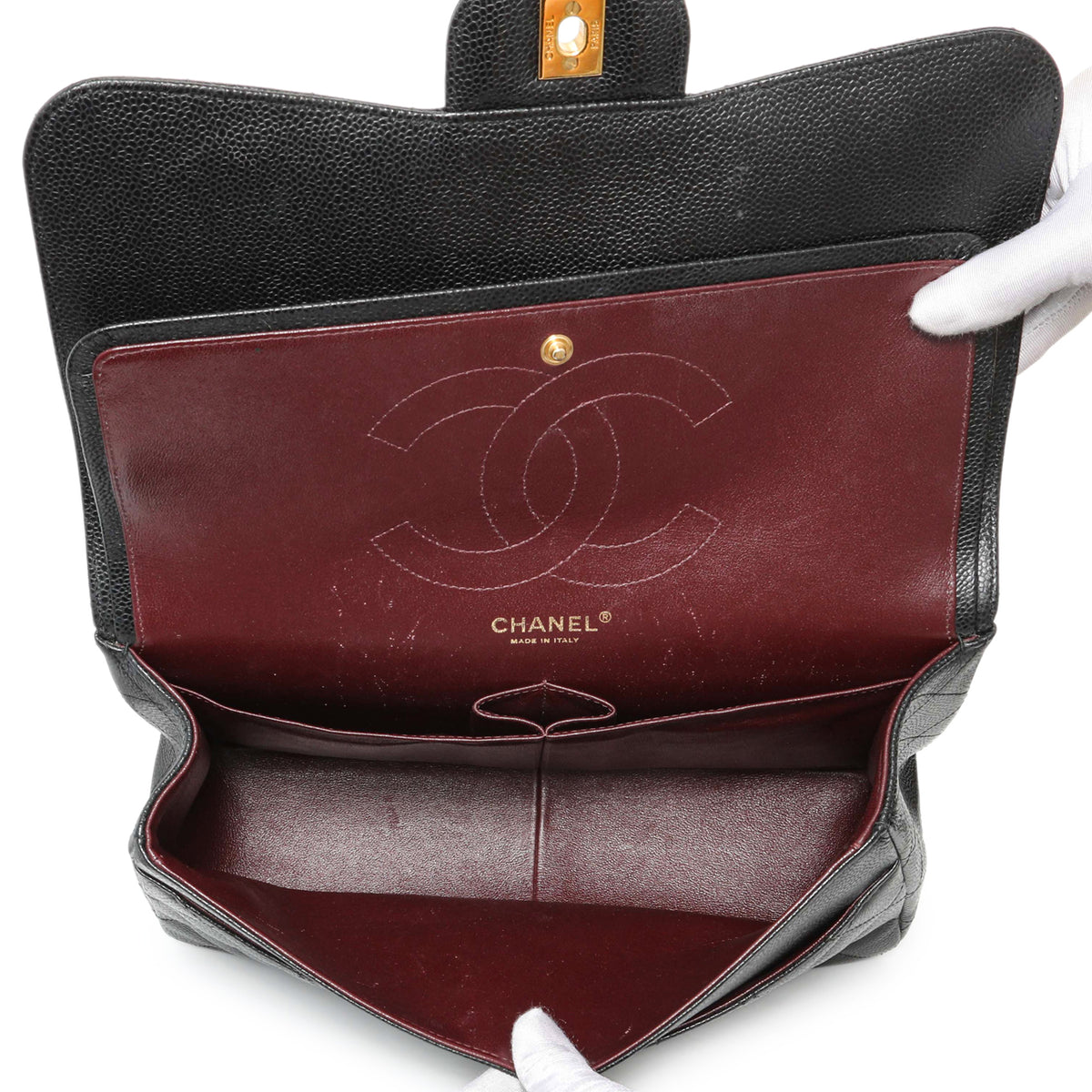 Chanel Black Caviar Jumbo Classic Flap Handbags Chanel