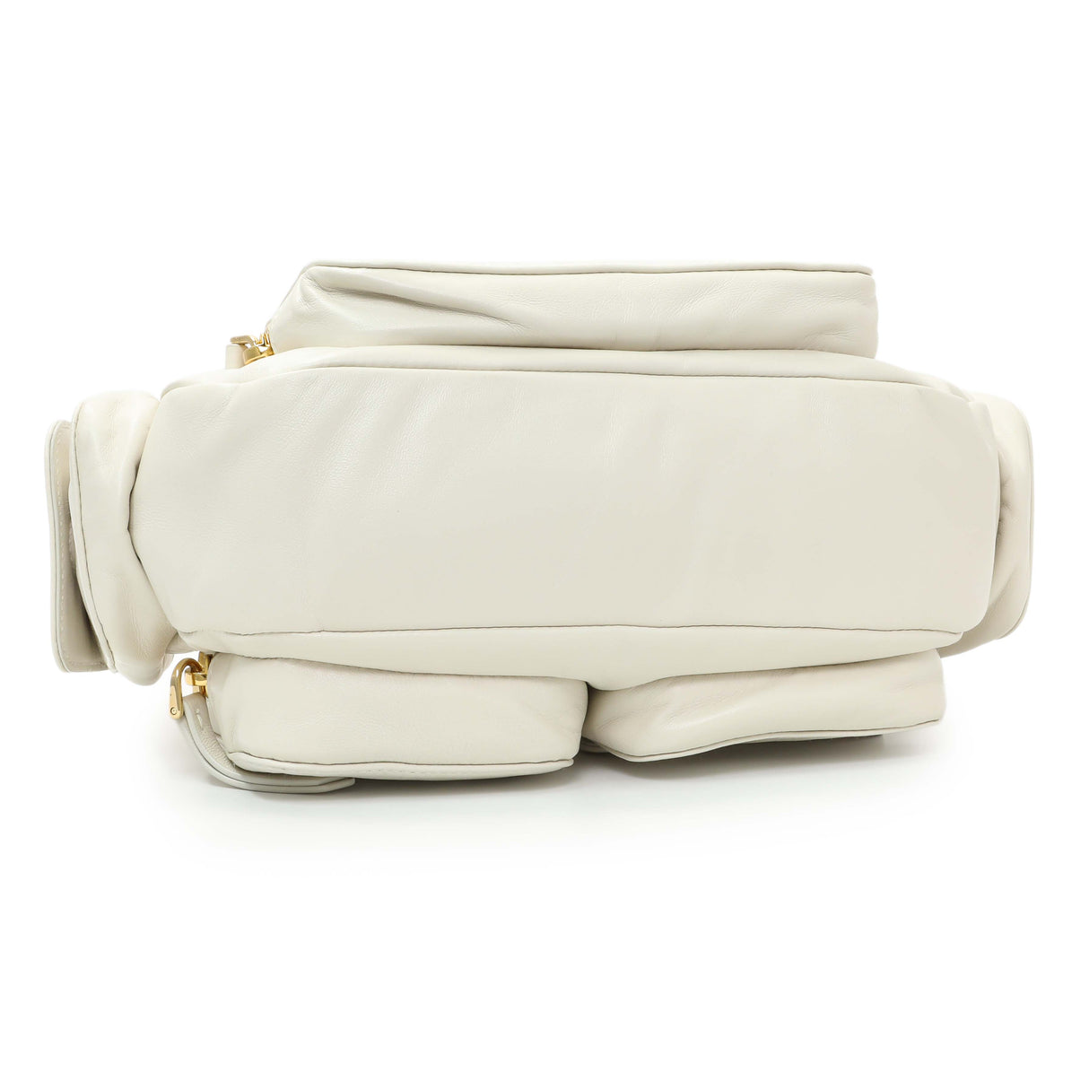 Miu Miu White Nappa Leather Multi Pocket Hobo Bag Handbags Miu Miu