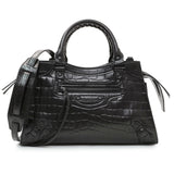Balenciaga Black Crocodile Embossed Neo Classic Hardware S City Handbags Balenciaga