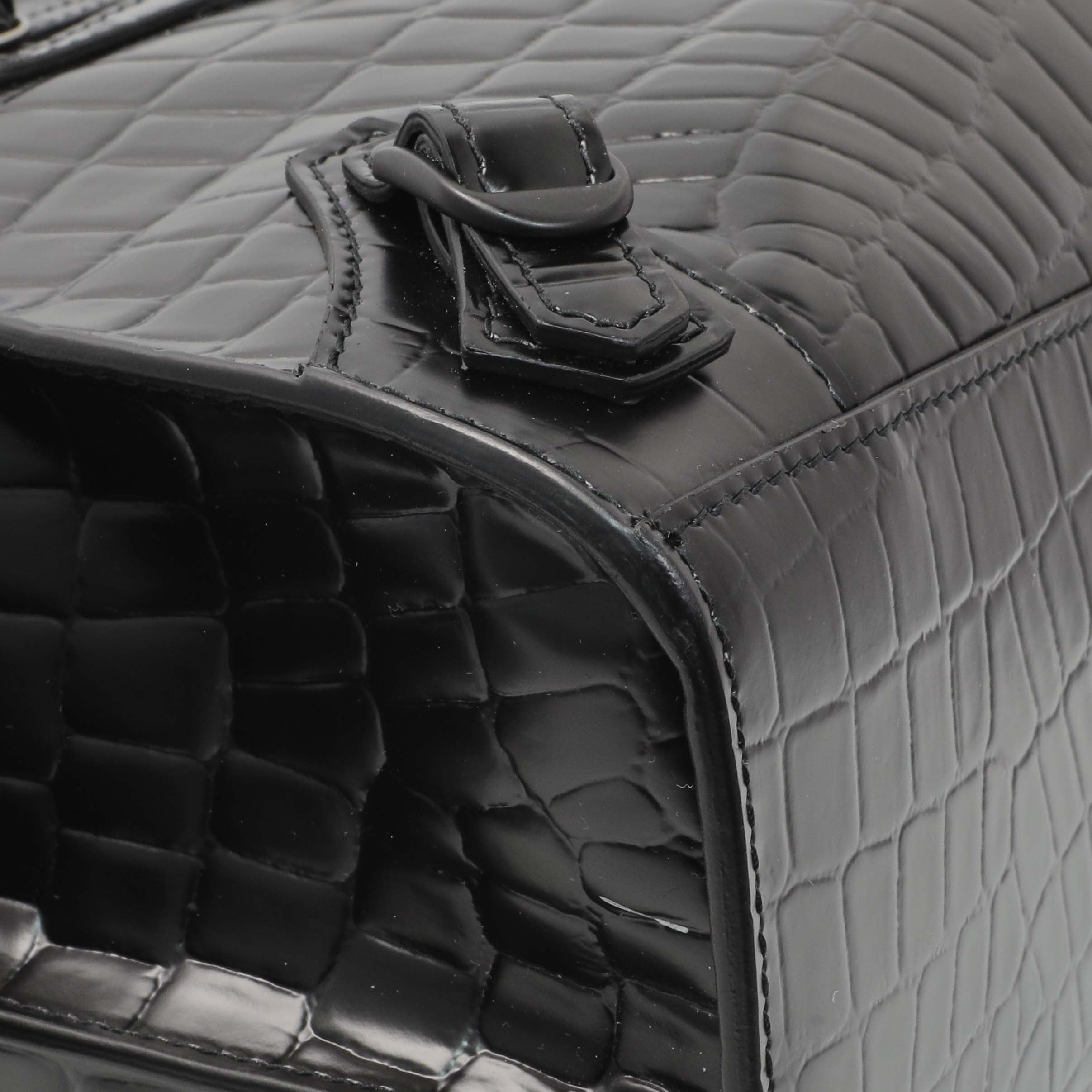 Balenciaga Black Crocodile Embossed Neo Classic Hardware S City