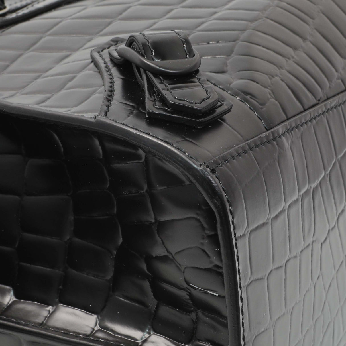 Balenciaga Black Crocodile Embossed Neo Classic Hardware S City Handbags Balenciaga