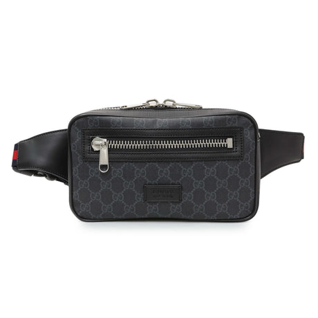 Gucci Black Soft GG Supreme Monogram Web Belt Bag Handbags Gucci