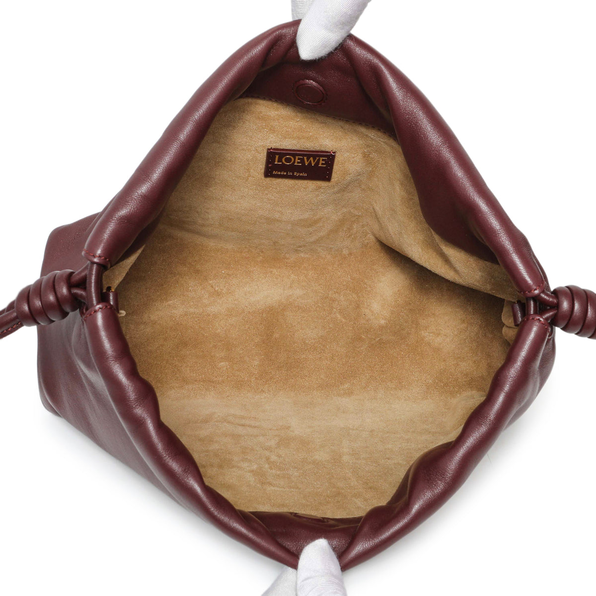 Loewe Burgundy Nappa Donut Medium Chain Flamenco Knot Clutch Handbags Loewe
