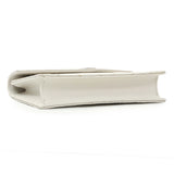 Saint Laurent White Grain De Poudre Matelasse Chevron Monogram Envelope Chain Wallet Handbags Saint Laurent