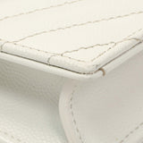 Saint Laurent White Grain De Poudre Matelasse Chevron Monogram Envelope Chain Wallet Handbags Saint Laurent