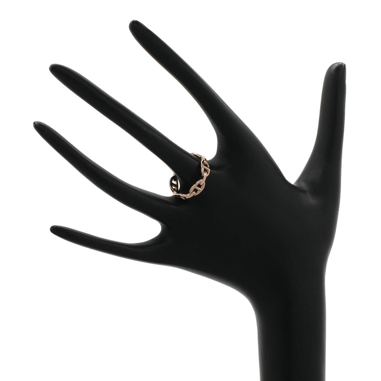 Hermes 18K Rose Gold PM Chaine d'Ancre Enchainee Ring Designer Jewellery Hermes