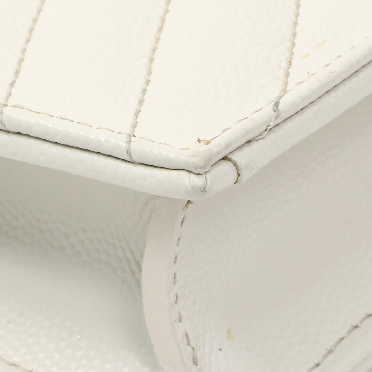 Saint Laurent White Grain De Poudre Matelasse Chevron Monogram Envelope Chain Wallet Handbags Saint Laurent