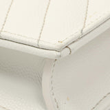 Saint Laurent White Grain De Poudre Matelasse Chevron Monogram Envelope Chain Wallet Handbags Saint Laurent