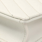 Saint Laurent White Grain De Poudre Matelasse Chevron Monogram Envelope Chain Wallet Handbags Saint Laurent