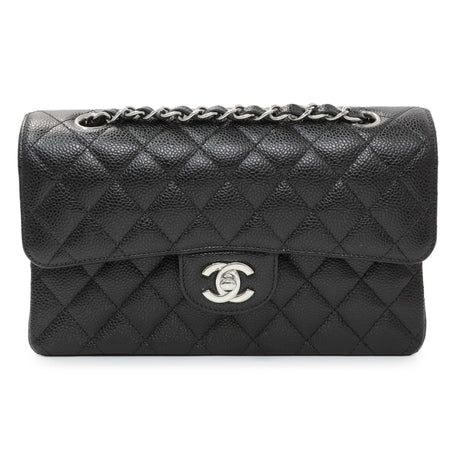 6 items Mon. July 6 ⬆️ Chanel Black Quilted Caviar Small Classic Double Flap Handbags Chanel