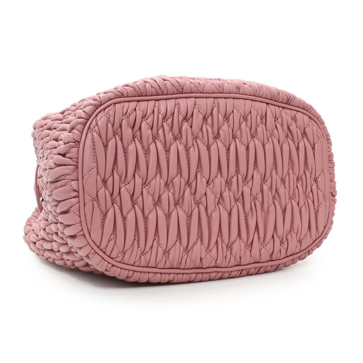 Miu Miu Pink Nappa Matelasse Bucket Bag Handbags Miu Miu