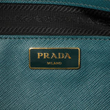 Prada Teal Saffiano Lux Galleria Front Pocket Tote