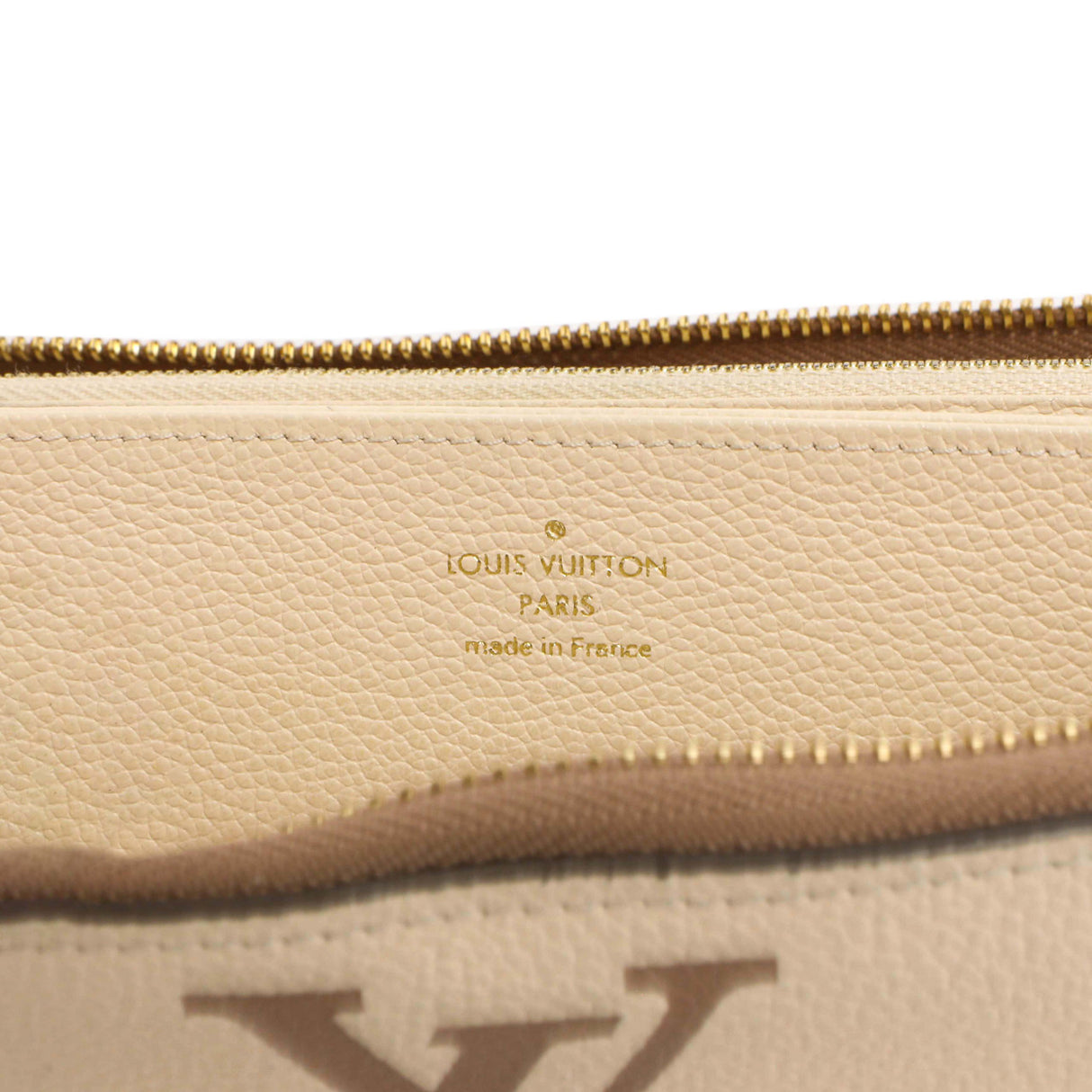 Louis Vuitton Creme Bois De Rose Empreinte Monogram Giant Zippy Wallet