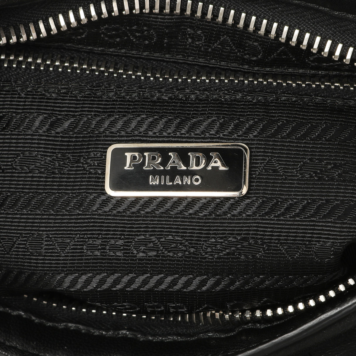 Prada Black Nappa Studded Fringe Wristlet Clutch