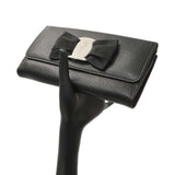 Salvatore Ferragamo Black Calfskin Vara Bow Wallet Accessories Salvatore Ferragamo
