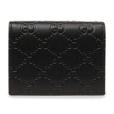 Gucci Black Guccissima Card Case Wallet