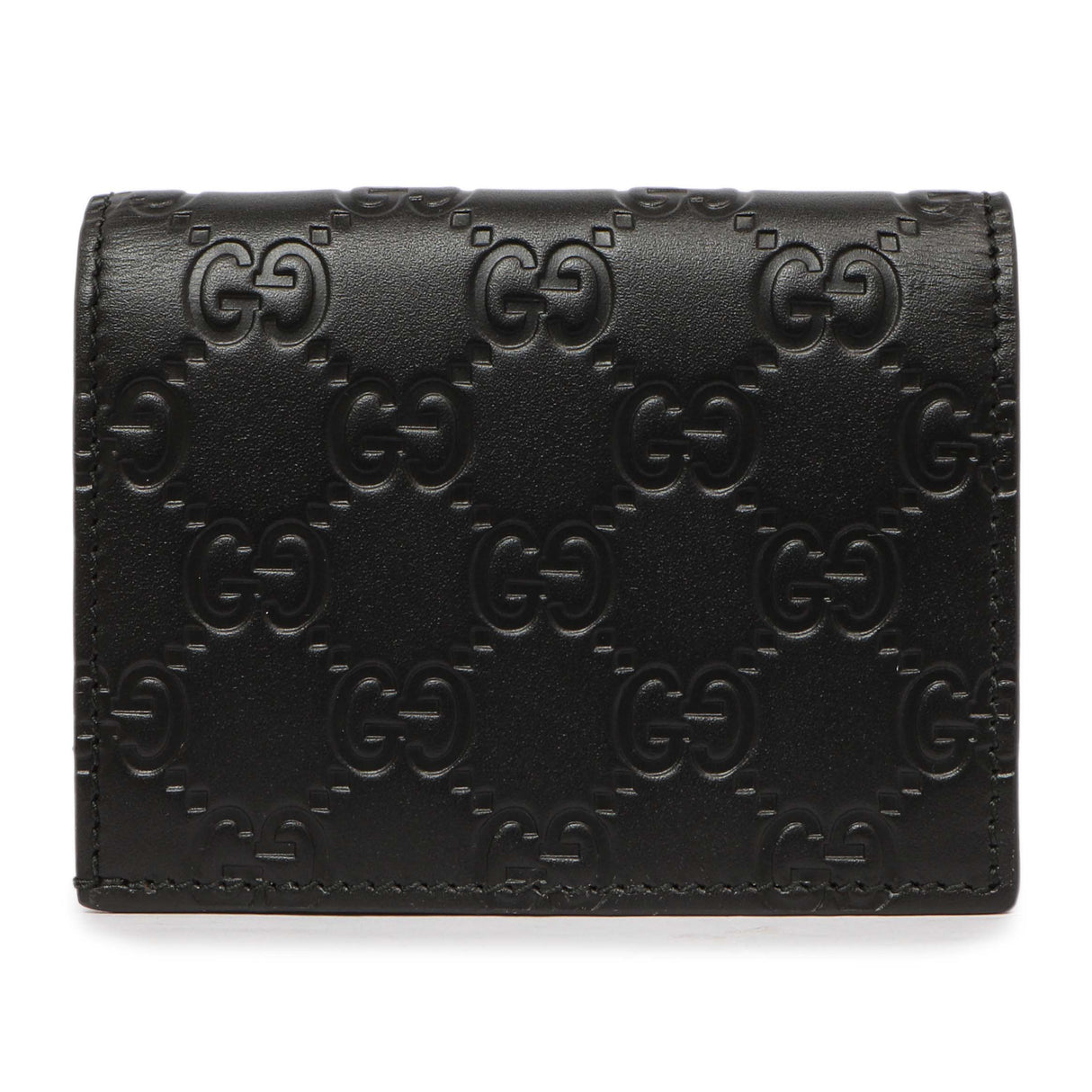 Gucci Black Guccissima Card Case Wallet