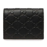 Gucci Black Guccissima Card Case Wallet