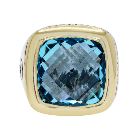 David Yurman Sterling Silver 18K Yellow Gold Topaz Albion Ring Designer Jewellery David Yurman