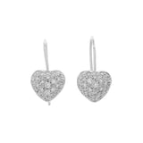 18K White Gold 0.86 Carat Dome Heart Diamond Earrings Fine Jewellery Modaselle