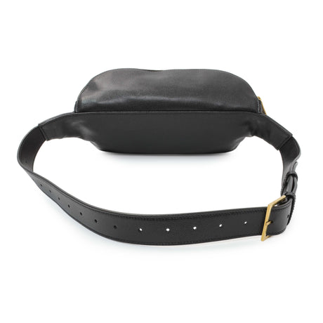 Saint Laurent Black Grain De Poudre Monogram Belt Bag