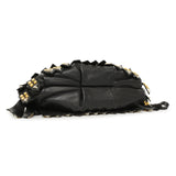 Prada Black Nappa Studded Fringe Wristlet Clutch