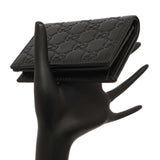 Gucci Black Guccissima Card Case Wallet