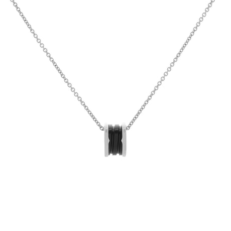 Bulgari Sterling Silver Black Ceramic Save The Children Pendant Necklace Designer Jewellery Bulgari