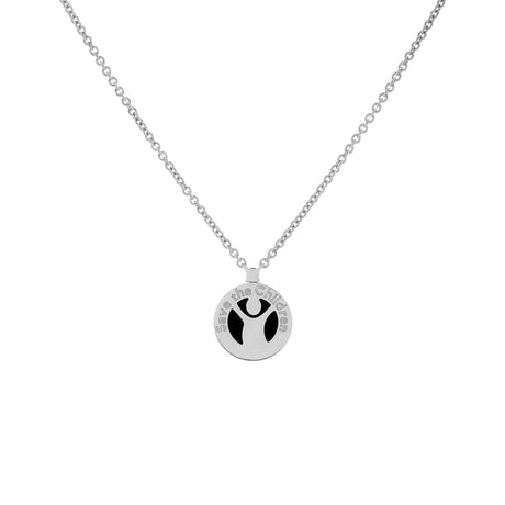 Bulgari Sterling Silver Onyx Ruby Save the Children Pendant Necklace Designer Jewellery Bulgari