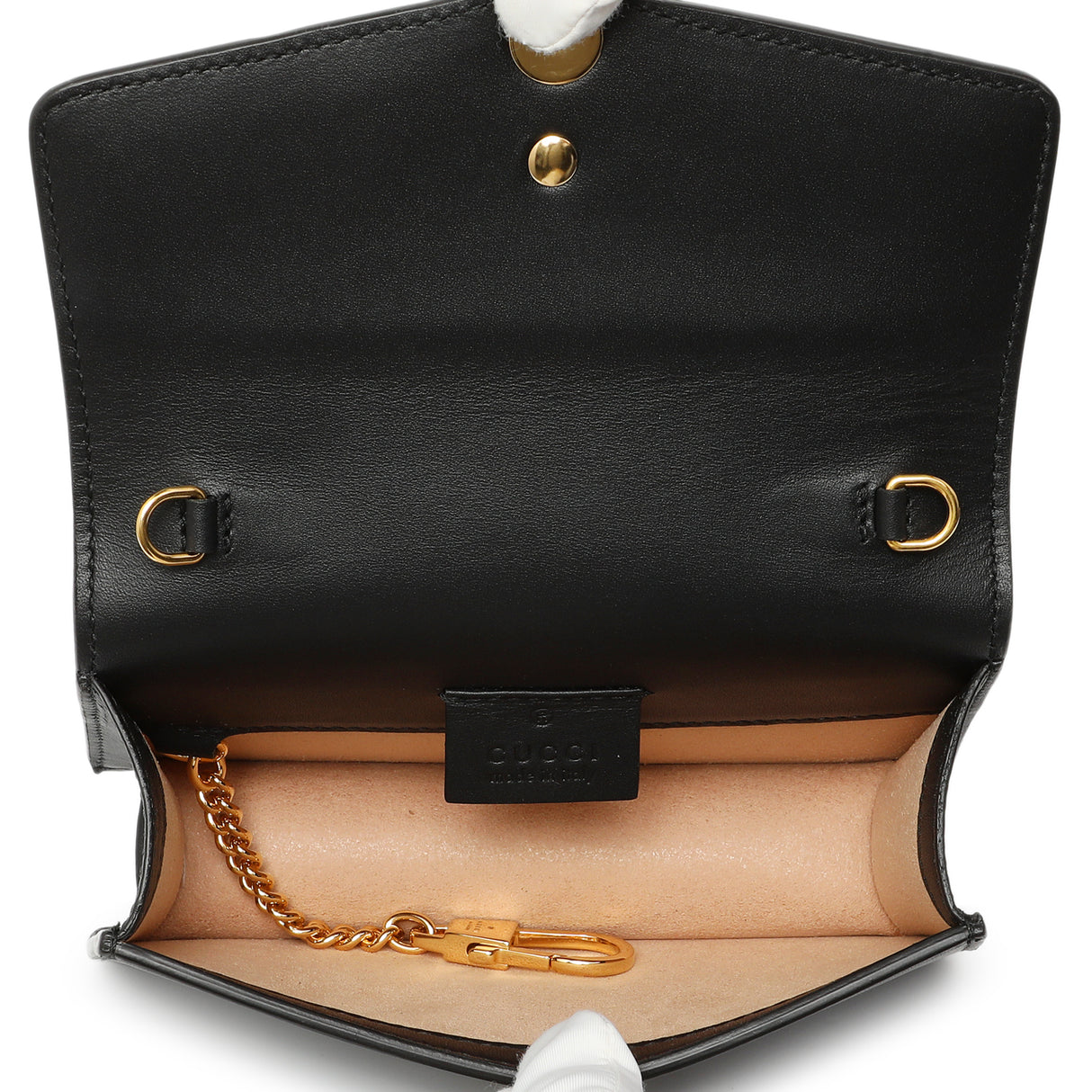 Gucci Black Calfskin Super Mini Sylvie Chain Bag