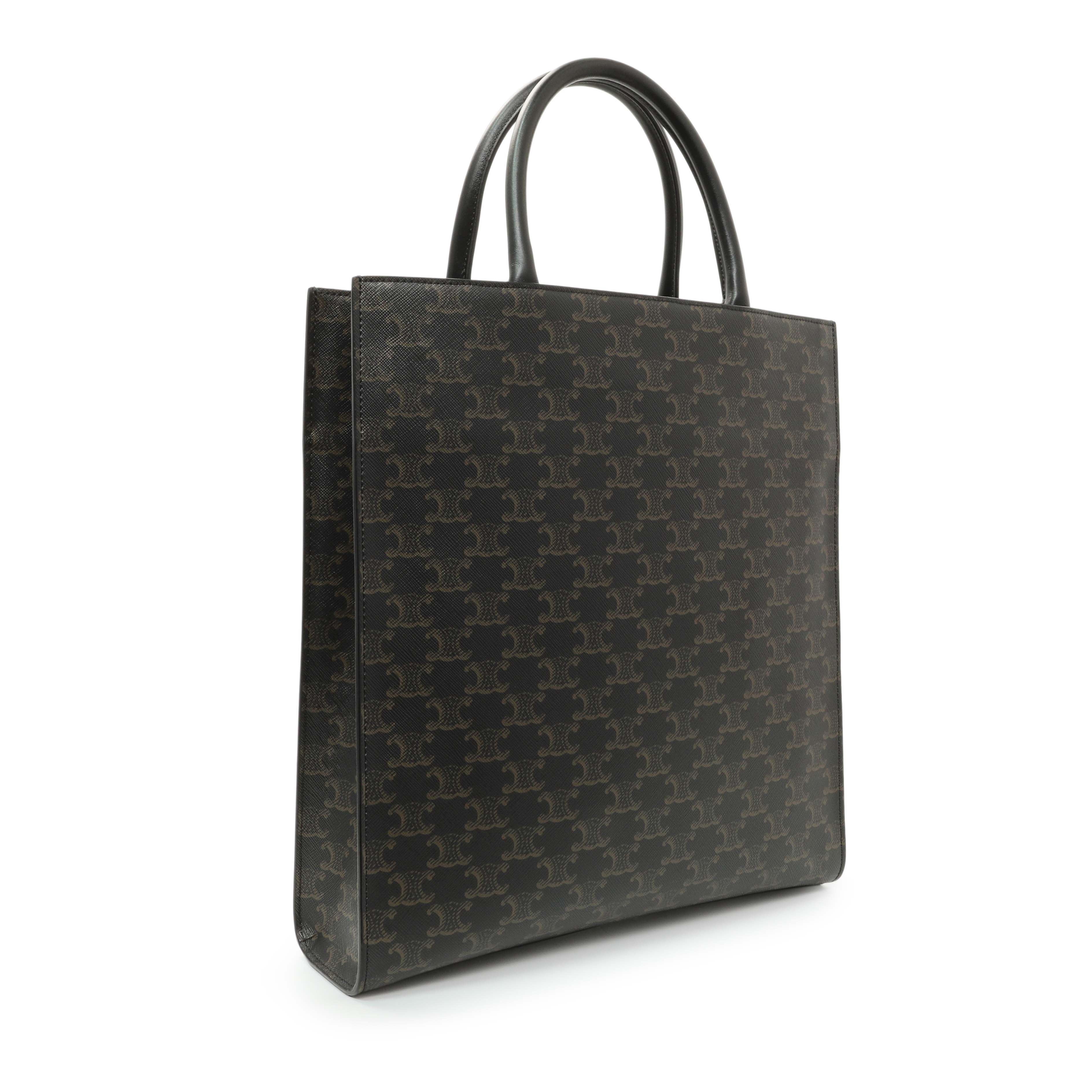 Celine Triomphe Canvas Calfskin Medium Vertical Cabas