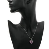 14K White Gold Le Vian Pink Sapphire & Diamond Heart Pendant Fine Jewellery Modaselle