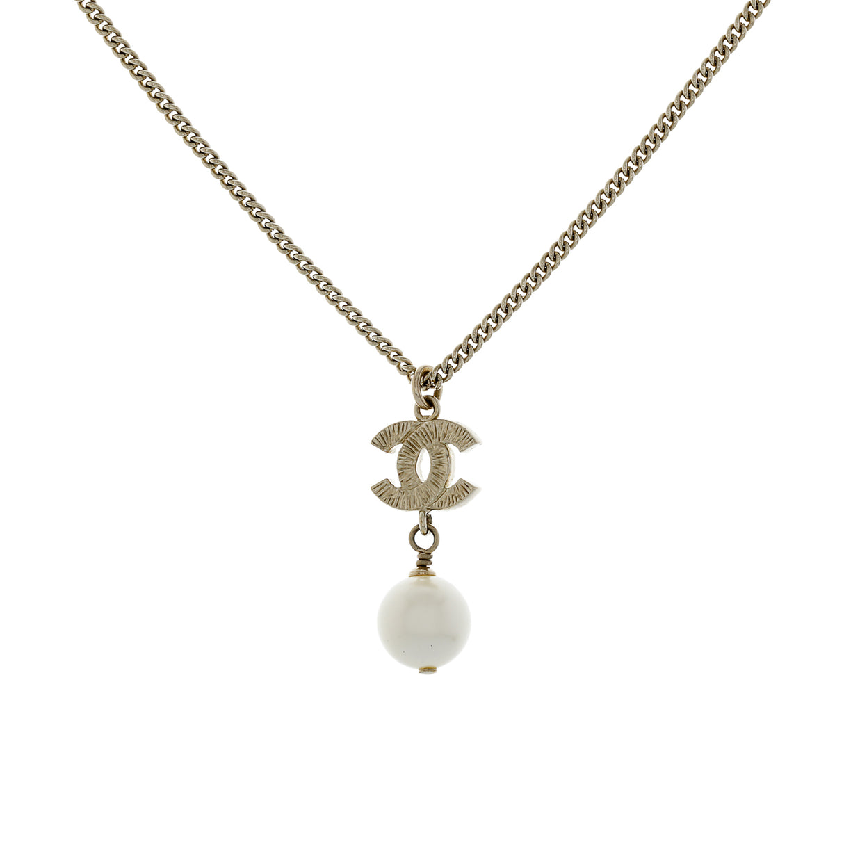 Chanel Pearl Crystal CC Drop Pendant Necklace Designer Jewellery Chanel
