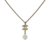 Chanel Pearl Crystal CC Drop Pendant Necklace Designer Jewellery Chanel