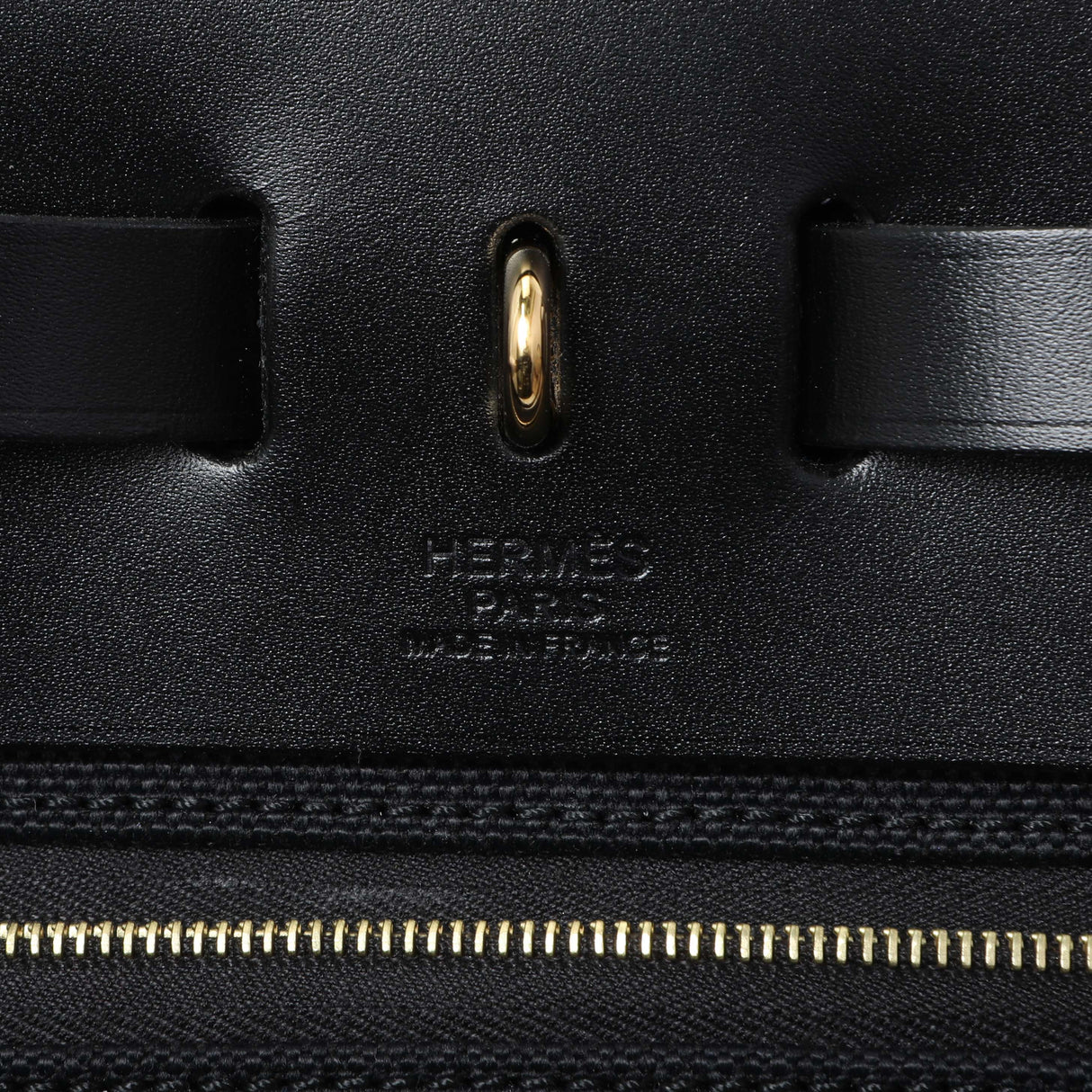 Hermes Black Military Toile Vache Hunter Herbag Zip Retourne 31 PM