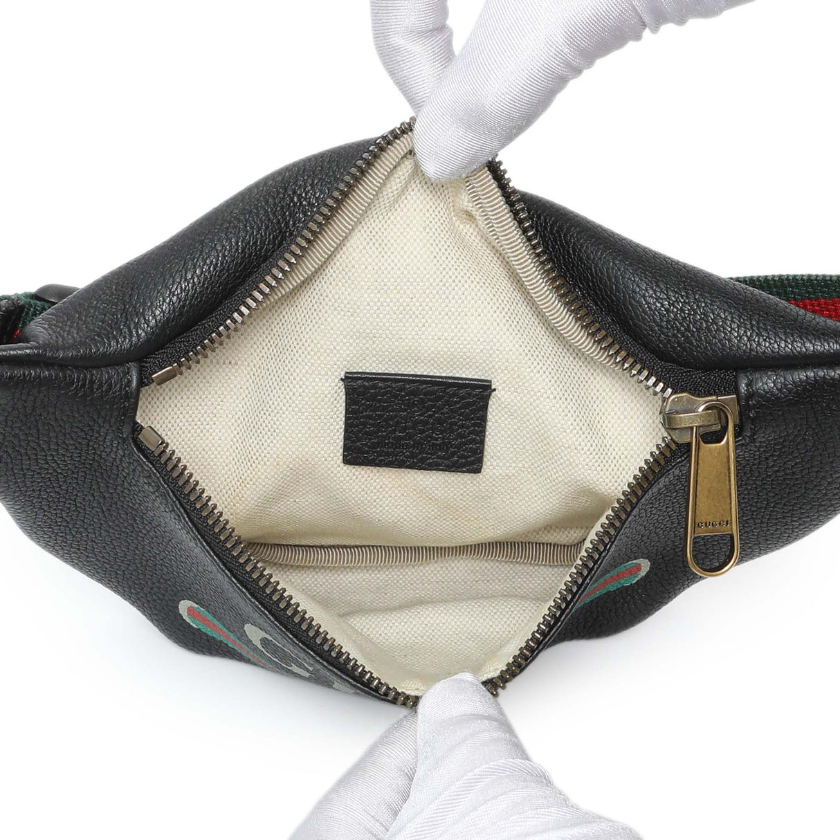 Gucci Black Grained Calfskin Small Logo Belt Bag Handbags Gucci