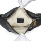 Gucci Black Grained Calfskin Small Logo Belt Bag Handbags Gucci