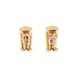 14K Yellow Gold 1.88 Carat Ruby & Diamond Earrings Fine Jewellery Modaselle