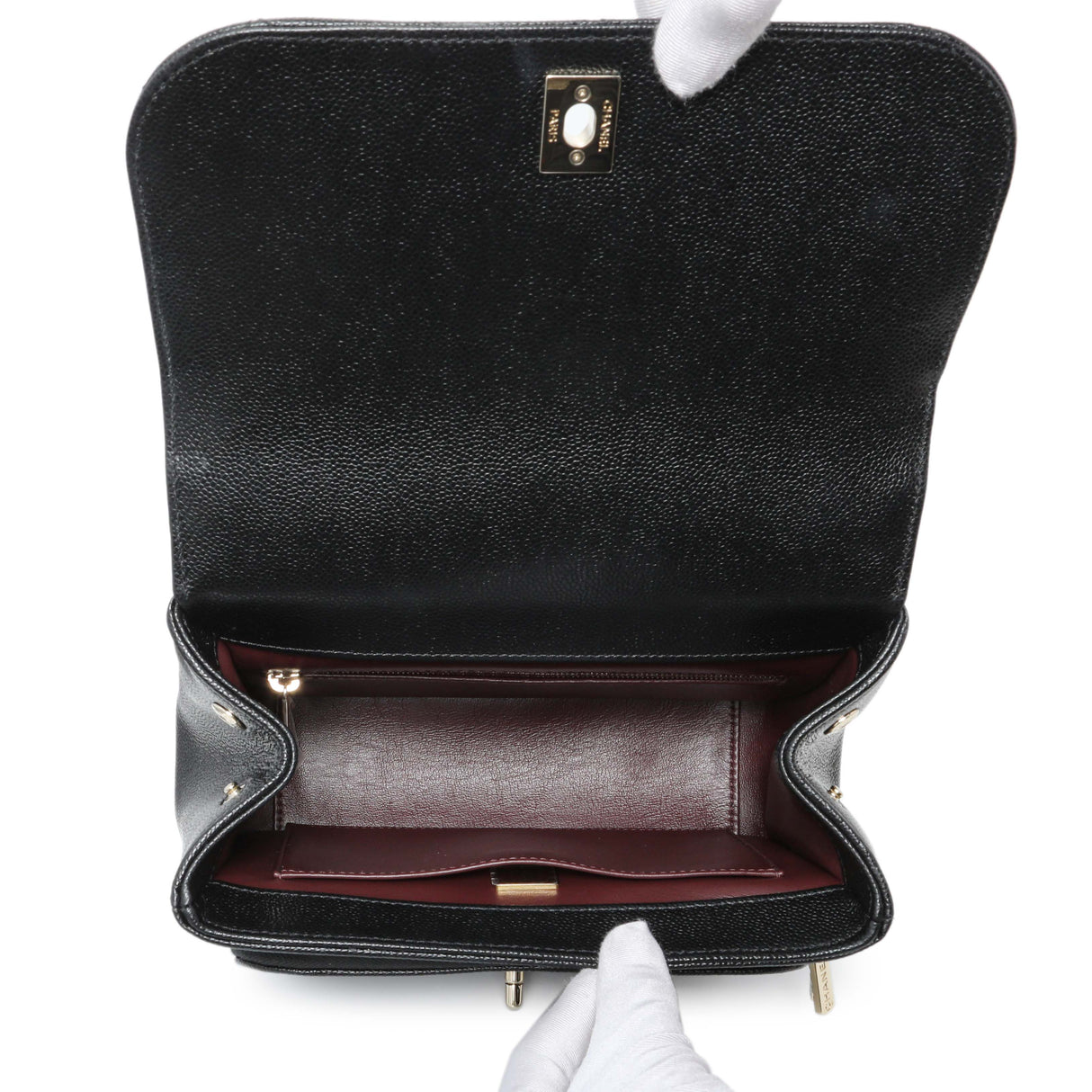 Chanel Black Caviar Medium Business Affinity Flap Handbags Chanel
