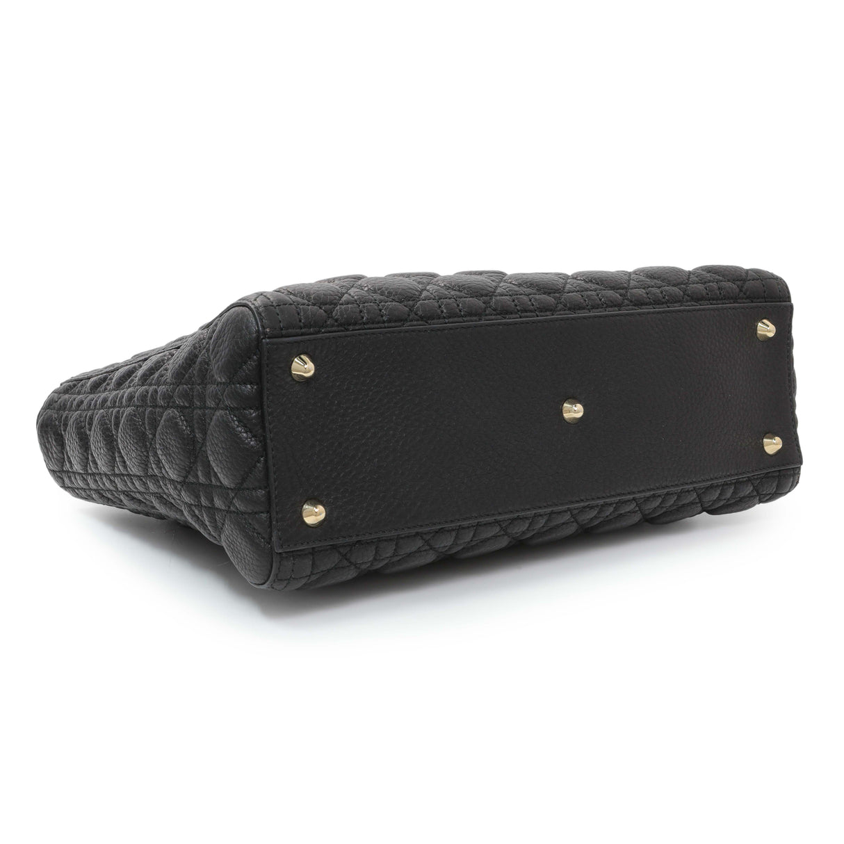 Christian Dior Black Grained Calfskin Cannage Large Supple Lady Dior Bag Handbags Christian Dior