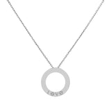 Cartier 18K White Gold 3 Diamond Love Necklace