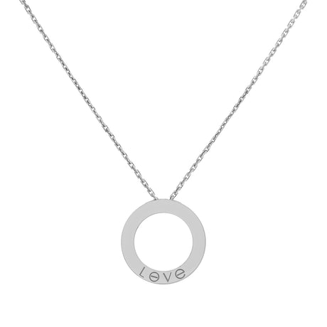 Cartier 18K White Gold 3 Diamond Love Necklace